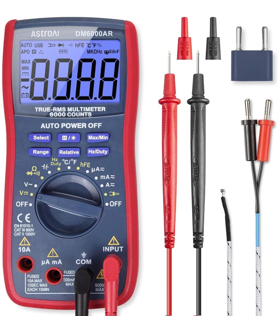 AstroAI TRMS 6000 Digital Multimeter for Physics Students – Versatile, Safe, and Accurate Tester for 2025 Labs