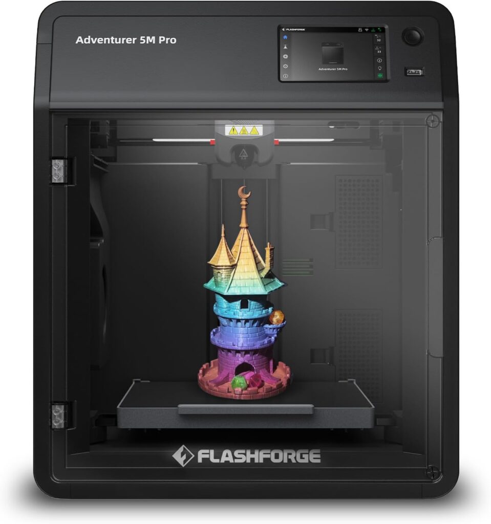 High-speed enclosed Core XY 3D printer with automatic bed leveling for educational labs and STEM projects.

