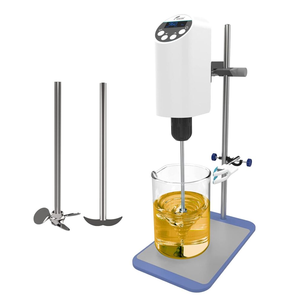 LAB FISH Laboratory Electric Overhead Stirrer for high-viscosity mixing with LCD display