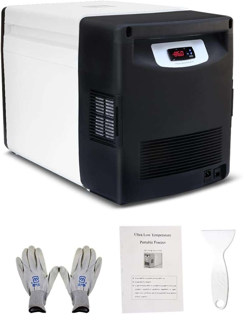 LABFENG 20L ultra low temperature freezer -86C, portable countertop cryogenic freezer with LED display for lab samples