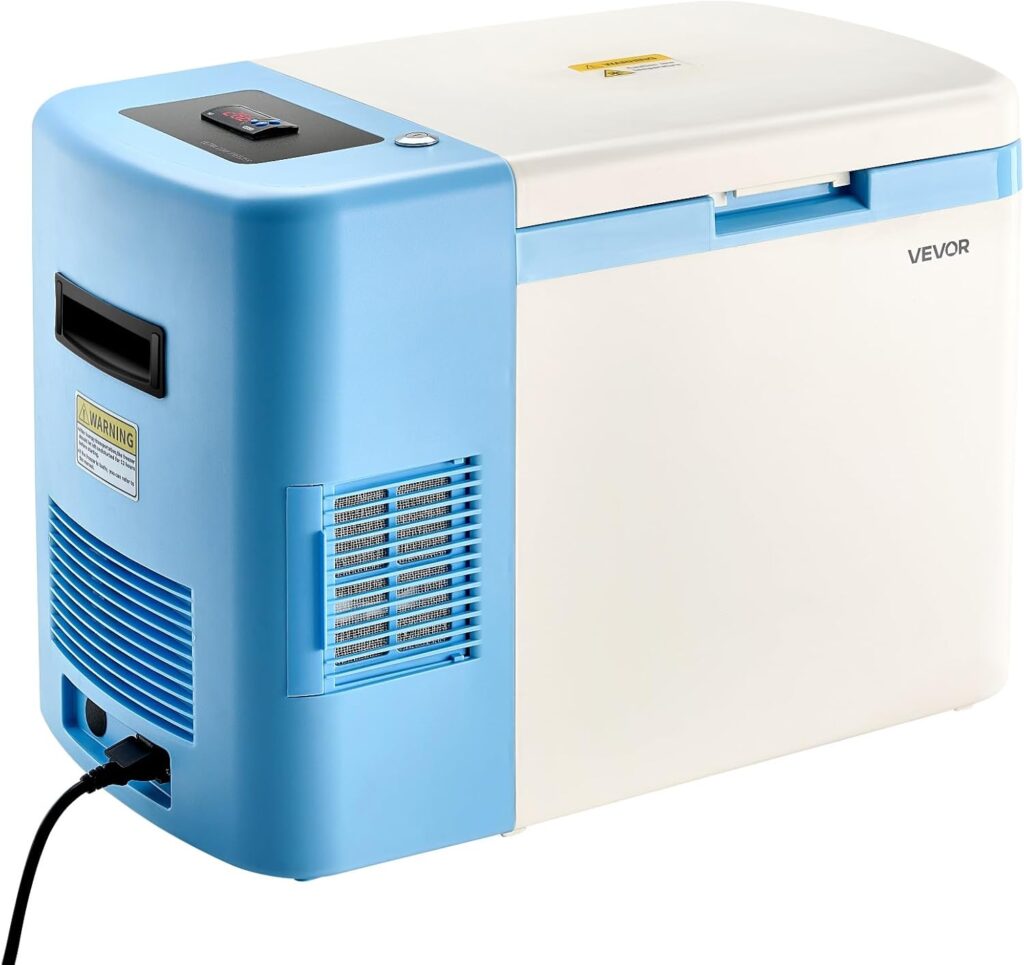 VEVOR ultra-low temperature freezer for laboratory samples, 25L capacity, digital display, stainless steel design