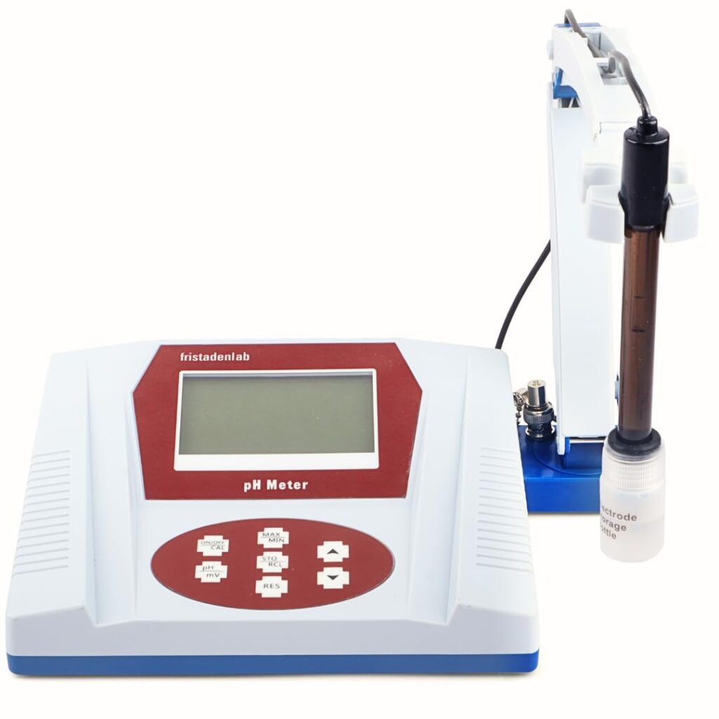 Fristaden Lab benchtop pH meter with upgraded 6501 glass electrode and calibration buffers