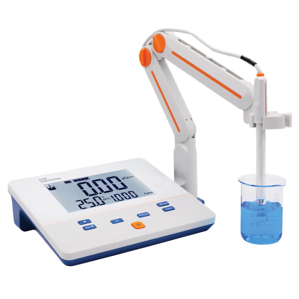 Supmea EC200E benchtop conductivity meter for laboratory use with EC and TDS measurement and temperature compensation