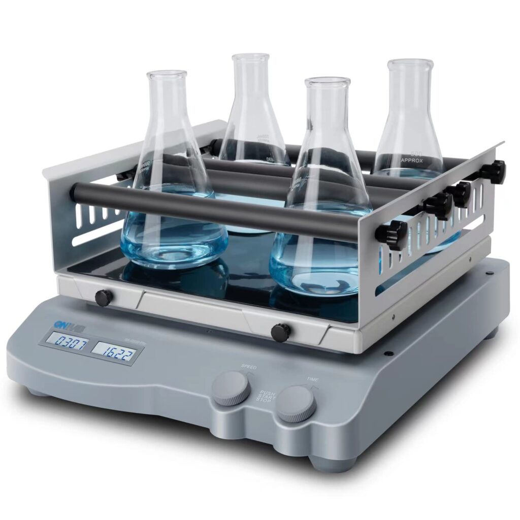 ONiLAB digital orbital shaker with platform in laboratory setup