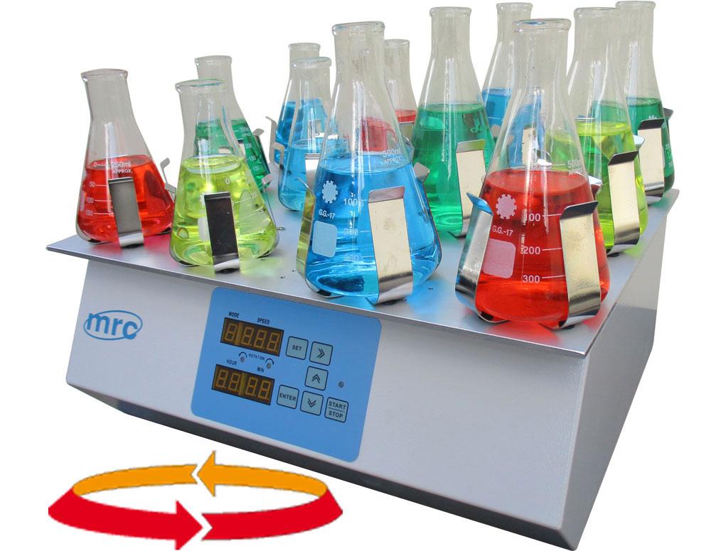 orbital shaker working principle showing circular motion of flask in laboratory experiment