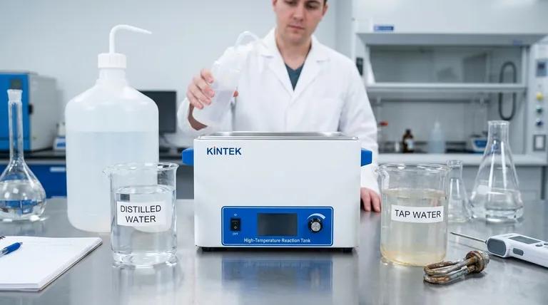 distilled water vs tap water for laboratory water bath maintenance