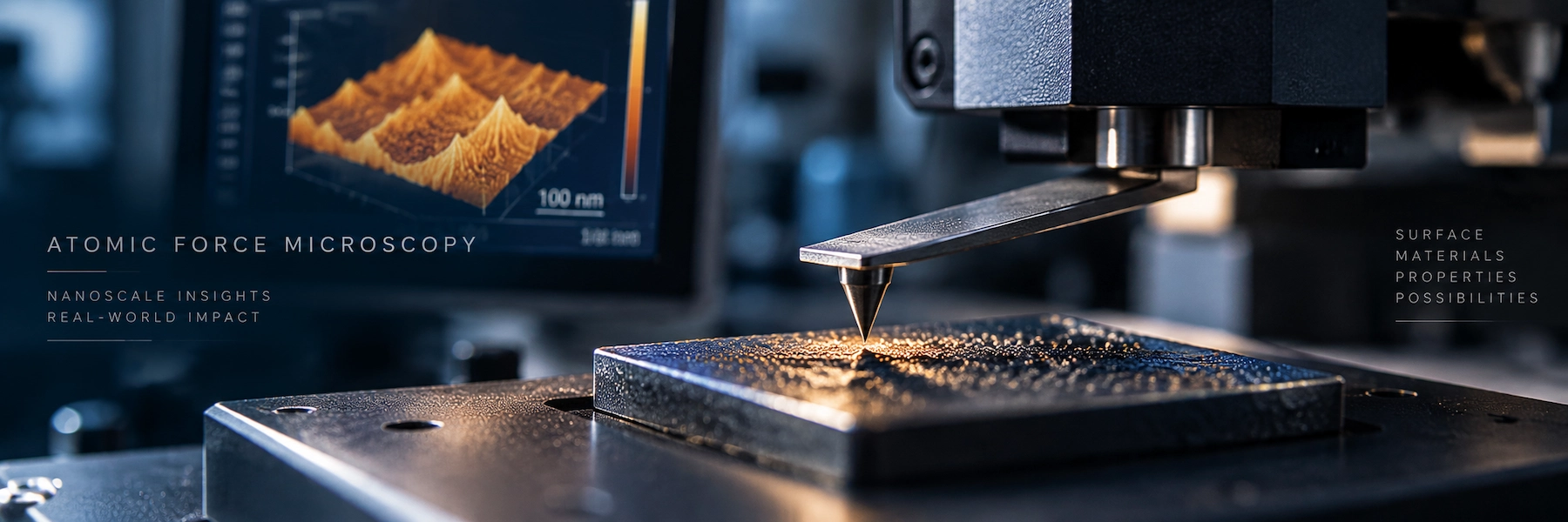 Atomic force microscopy (AFM) probe scanning a sample surface